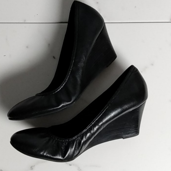 Connie Solid Black Wedge Slip on Dress Shoe - Picture 8 of 9